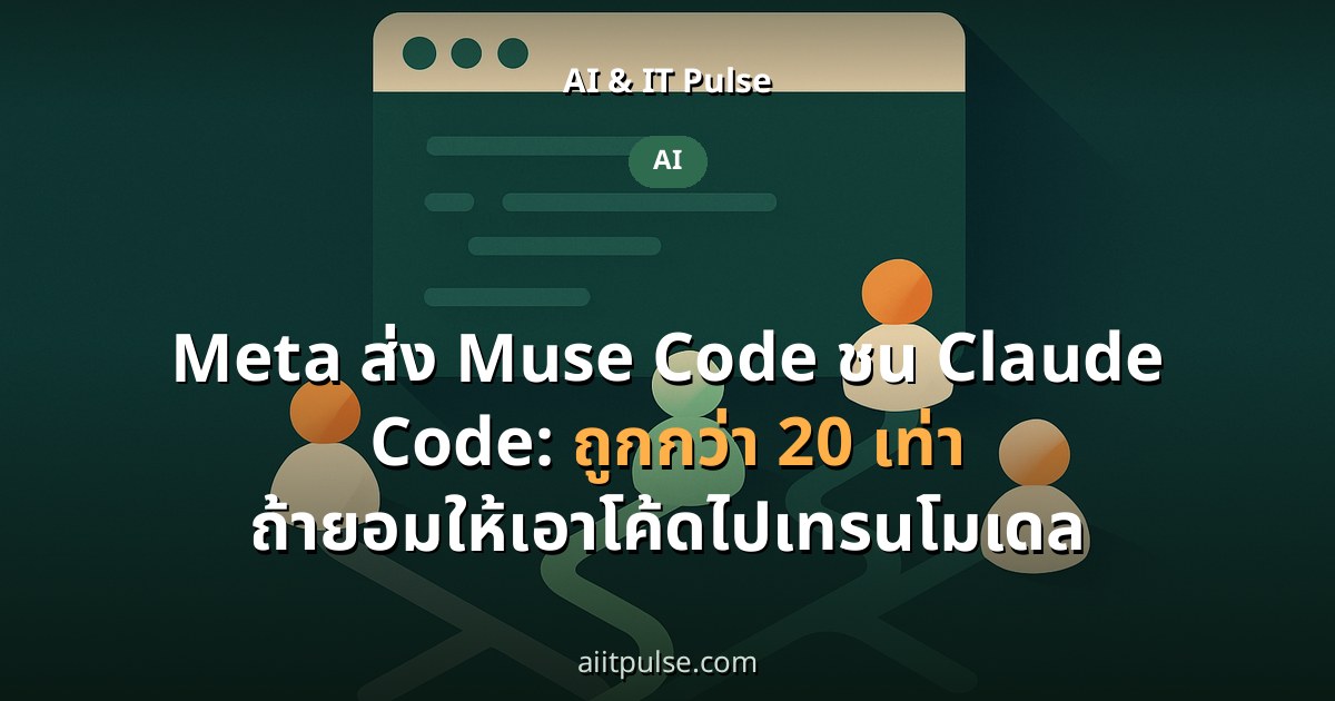 Meta ส่ง Muse Code ชน Claude Code: ถูกกว่า 20 เท่า ถ้ายอมให้เอาโค้ดไปเทรนโมเดล