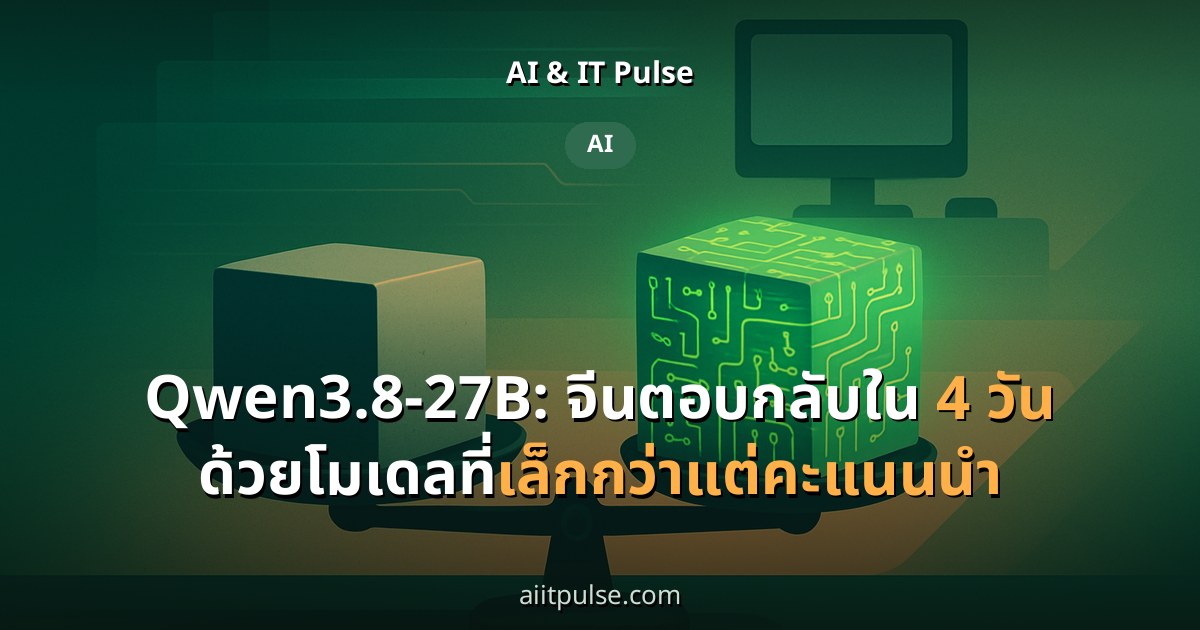 Qwen3.8-27B: จีนตอบกลับใน 4 วัน ด้วยโมเดลที่เล็กกว่าแต่คะแนนนำ